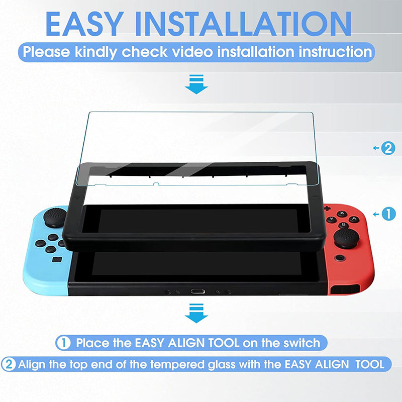 2 Pcs Nintendo Switch Screen Protector 9H Tempered