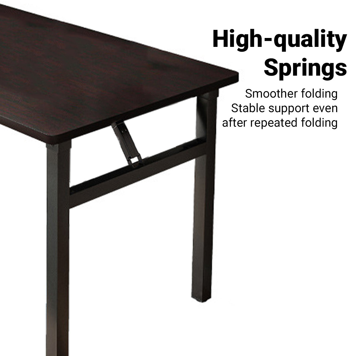 Rectangular Folding Table with Adjustable Feet and Spacious Desktop