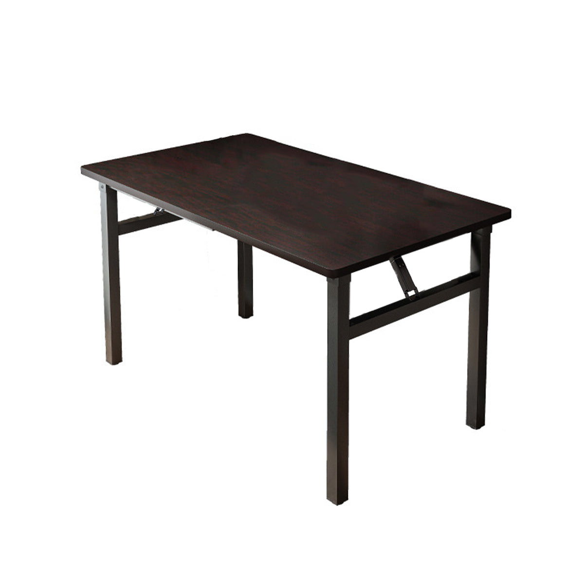 Rectangular Folding Table with Adjustable Feet and Spacious Desktop