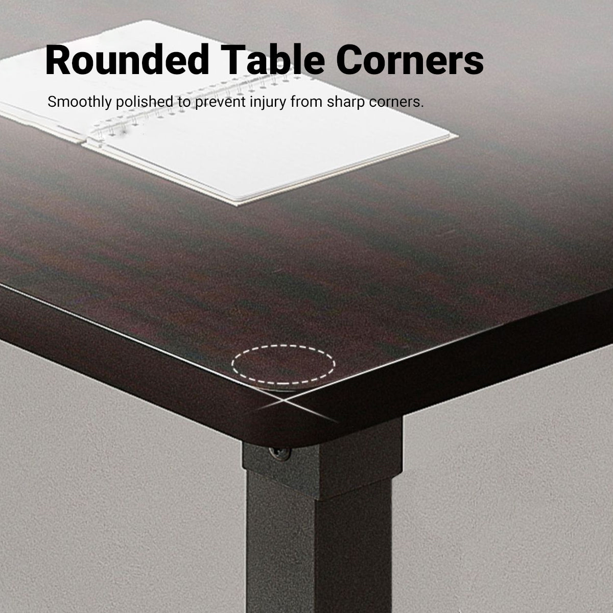 Rectangular Folding Table with Adjustable Feet and Spacious Desktop