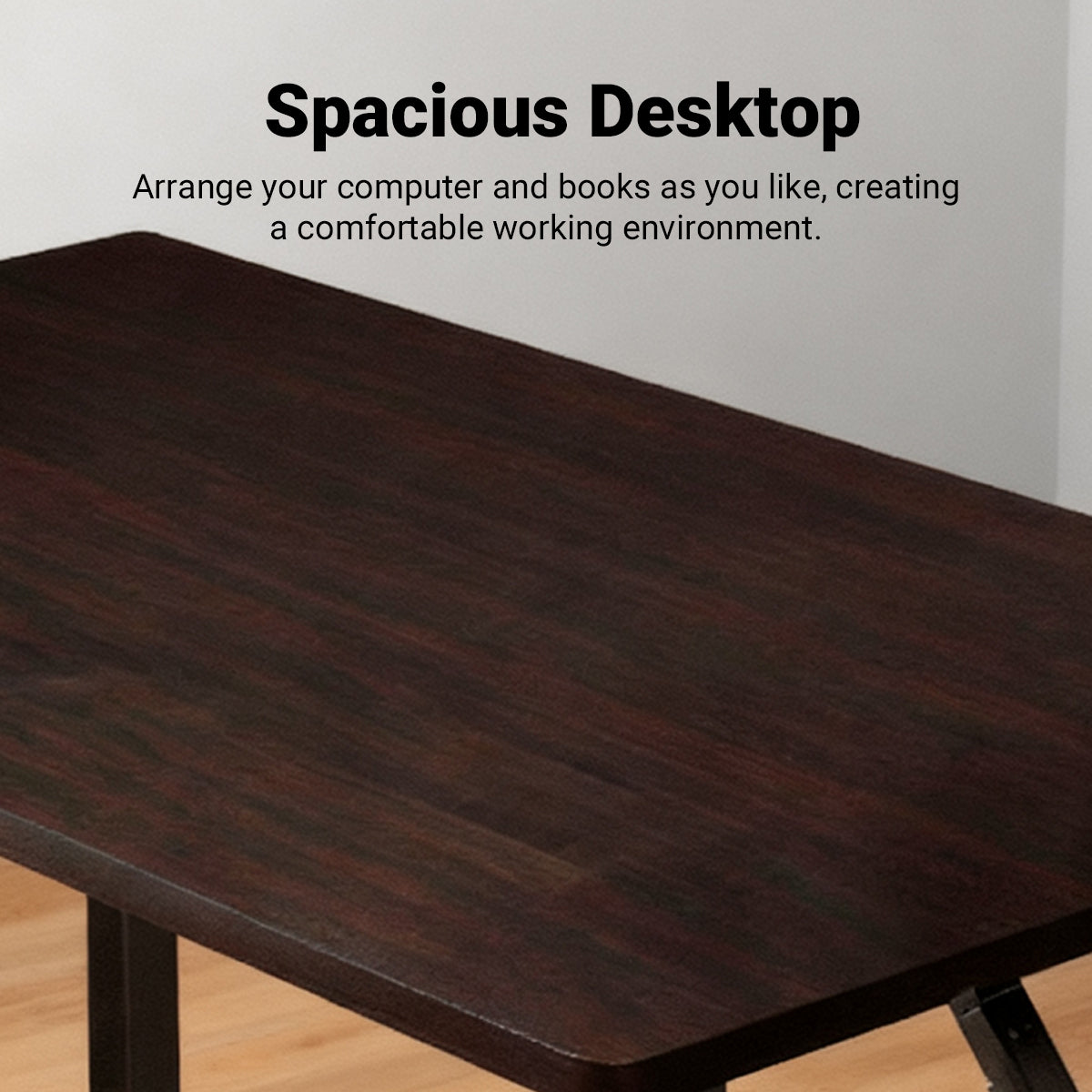 Rectangular Folding Table with Adjustable Feet and Spacious Desktop
