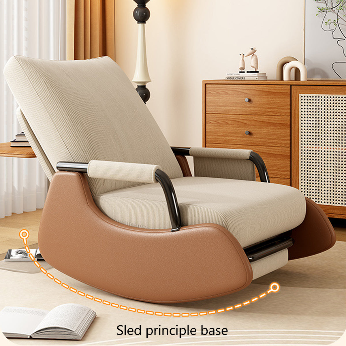 Foldable Recliner Chair 3-Level Adjustable Backrest