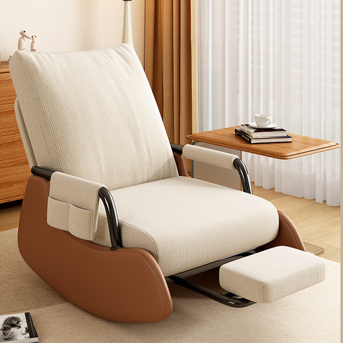 Foldable Recliner Chair 3-Level Adjustable Backrest
