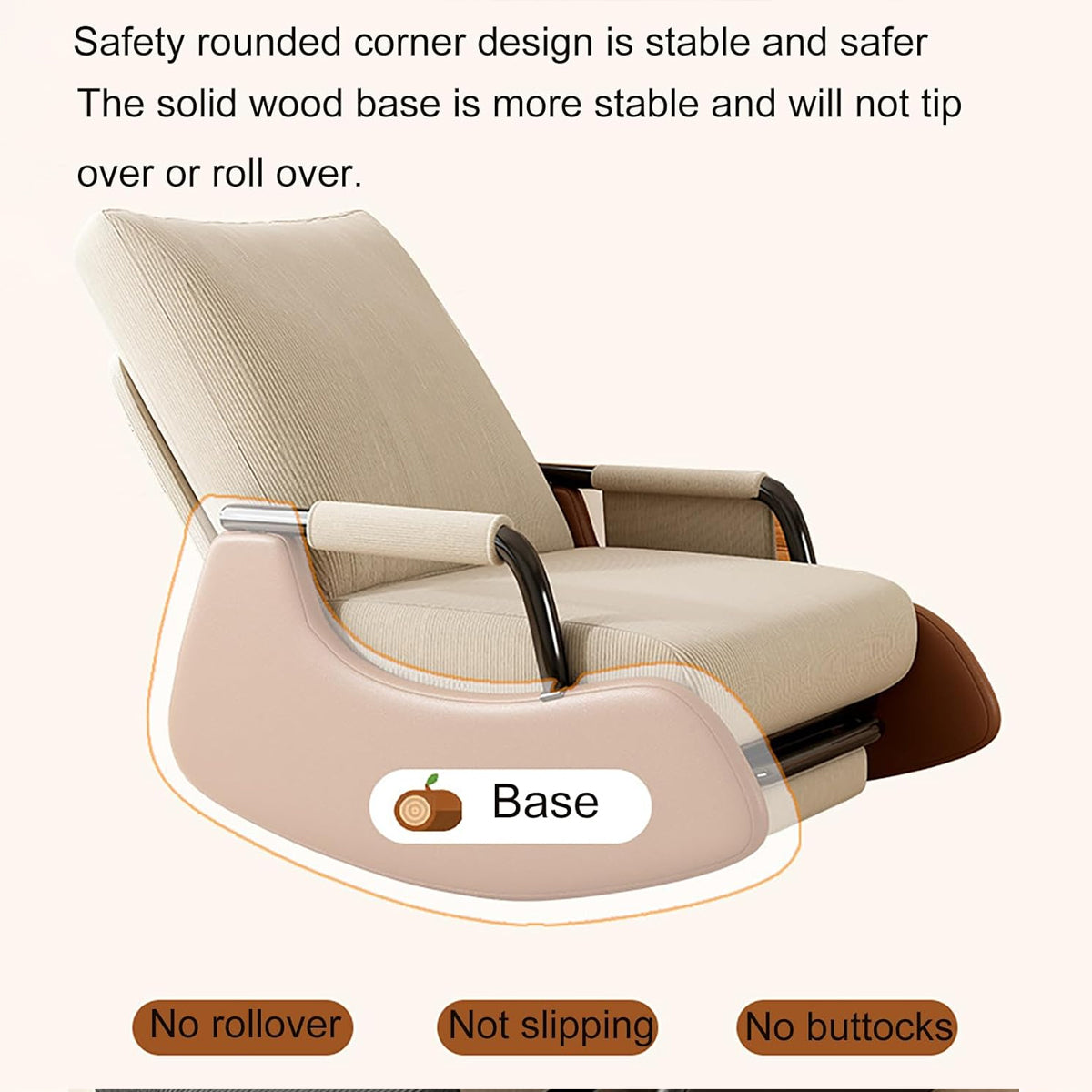 Foldable Recliner Chair 3-Level Adjustable Backrest
