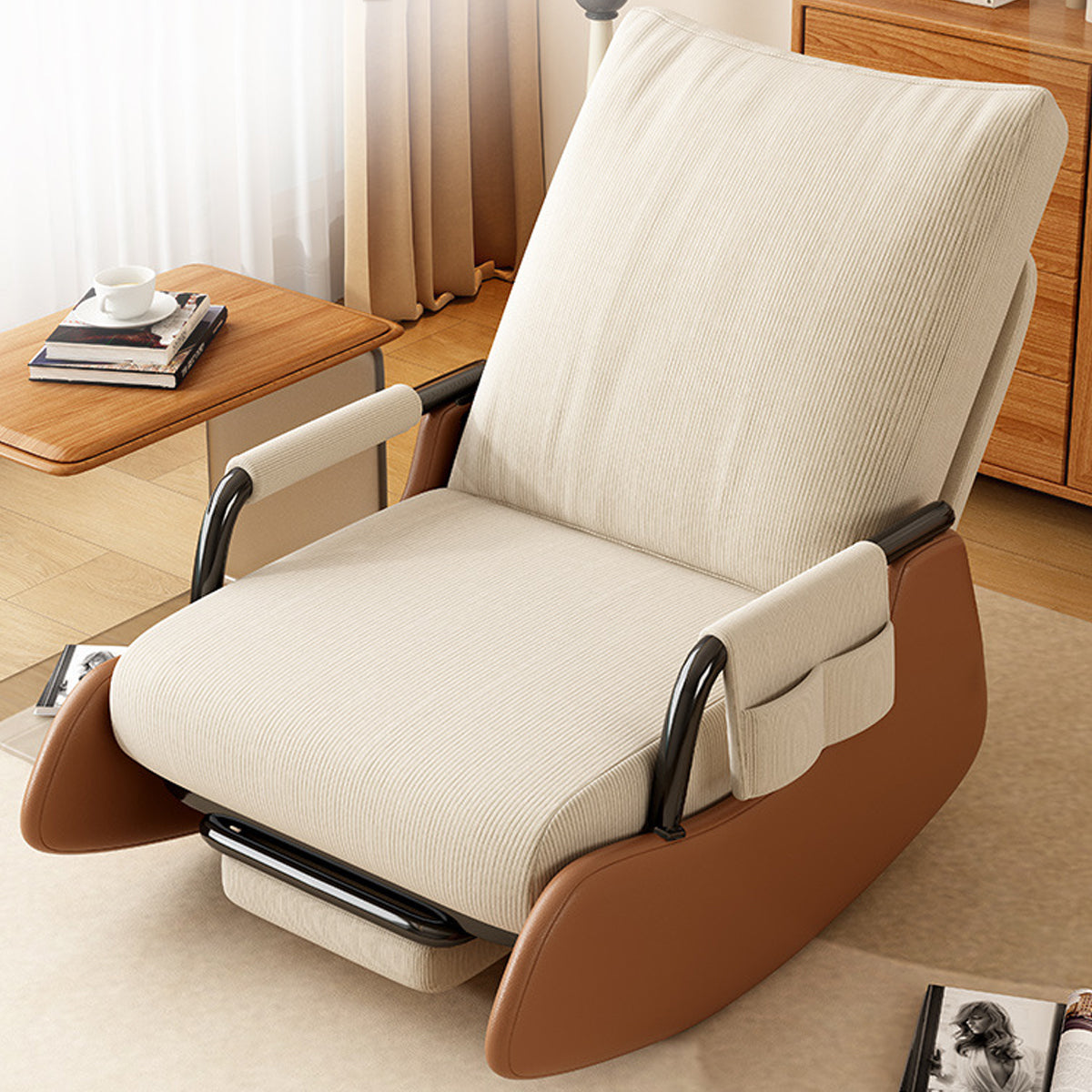 Foldable Recliner Chair 3-Level Adjustable Backrest