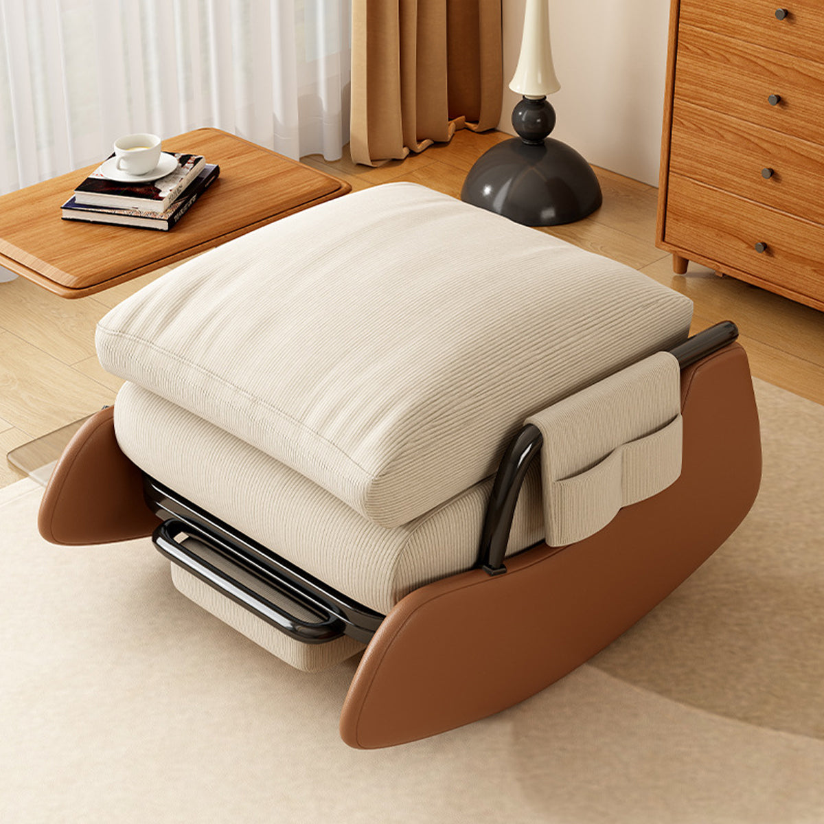 Foldable Recliner Chair 3-Level Adjustable Backrest