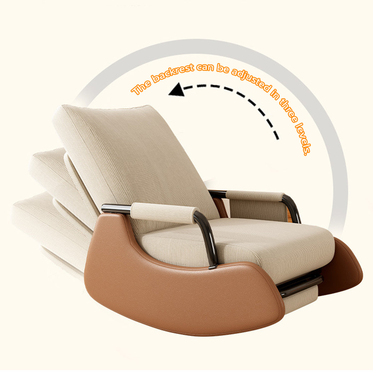 Foldable Recliner Chair 3-Level Adjustable Backrest