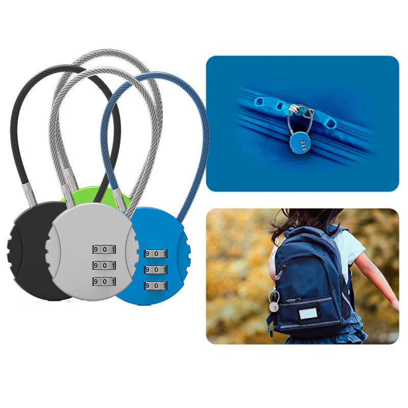 Combination Padlock 3 Digit Long Neck Luggage Lock for Bags and Lockers