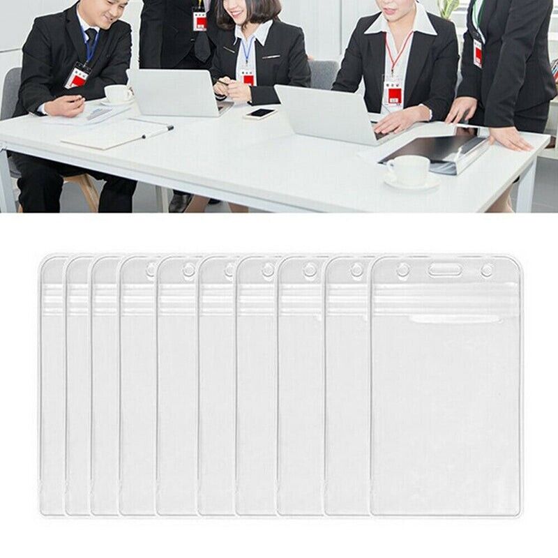 20pcs Clear ID Card Holder Pouches with Ziplock