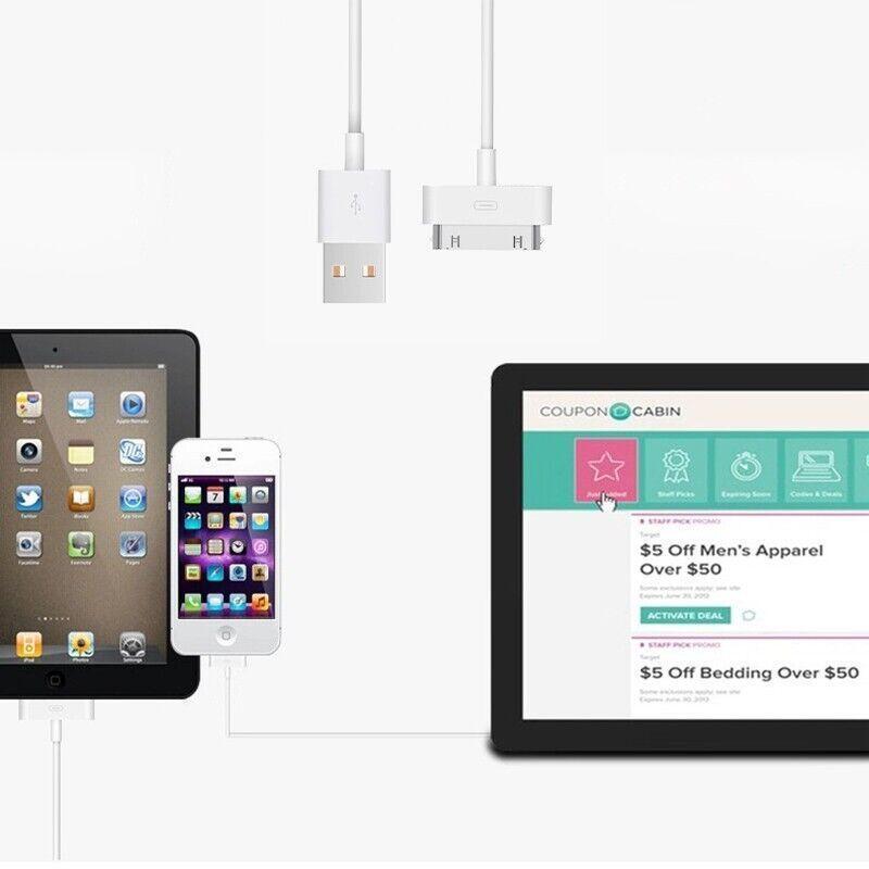 1 Meter USB Data Charger Cable for iPhone 4 4S iPod iPad White