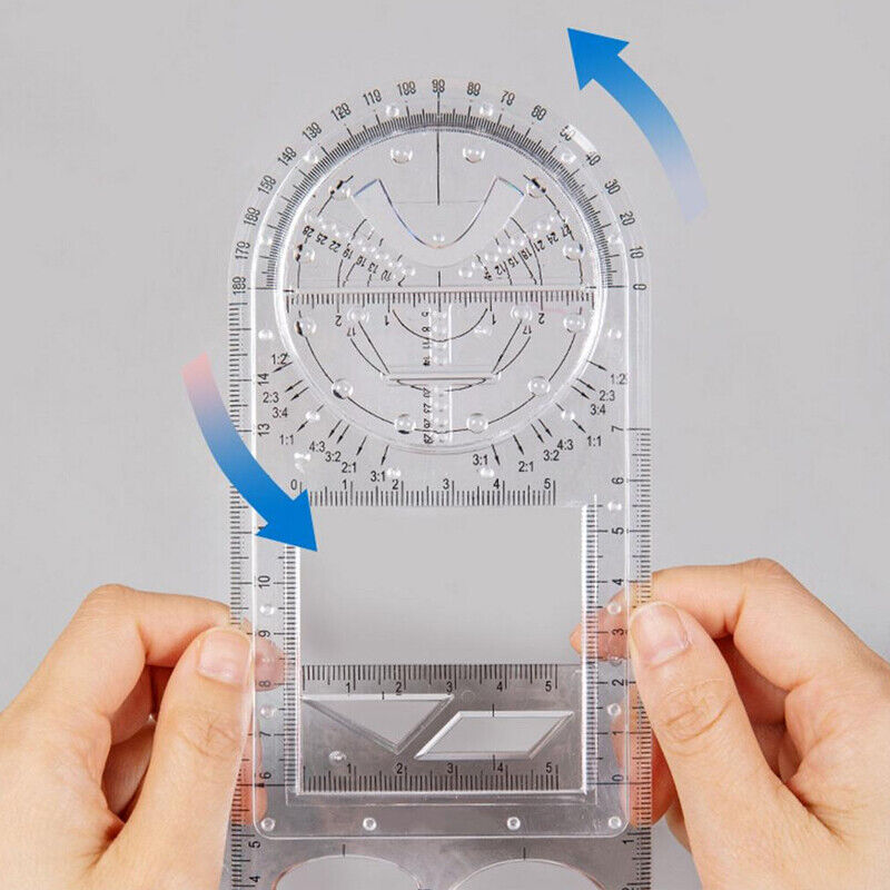 Multifunctional Geometric Ruler Student Mathematics Drawing Tools
