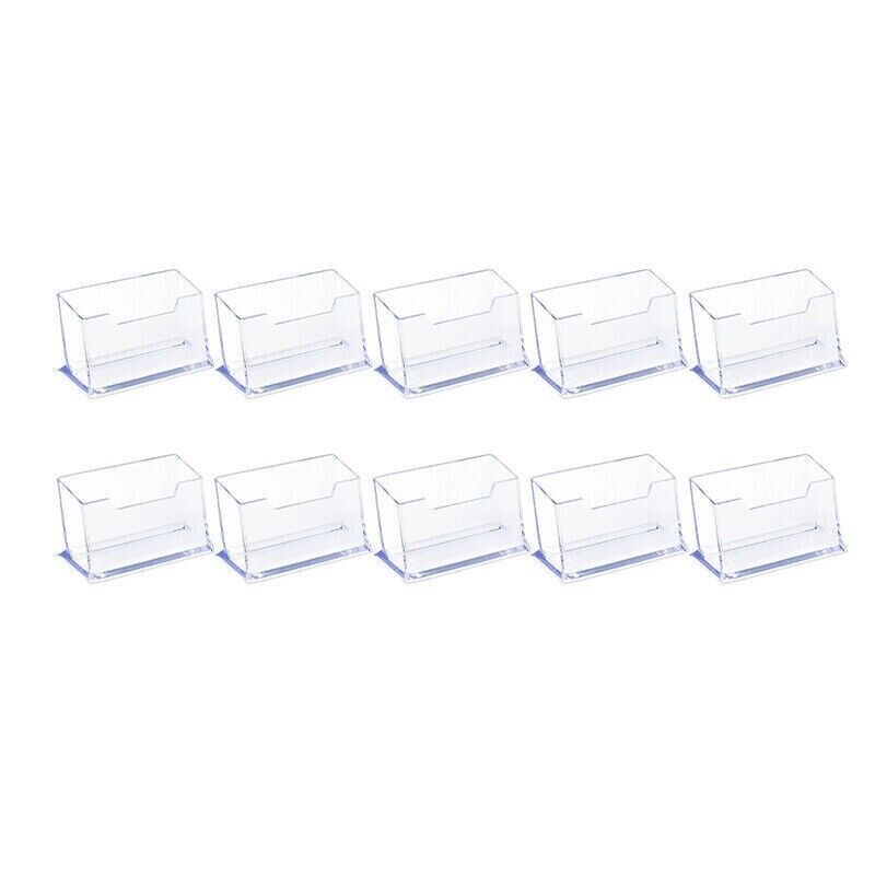 10PCS Clear Desktop Business Card Holder Acrylic Display Stand