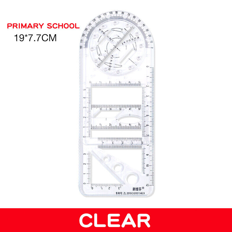 Multifunctional Geometric Ruler Student Mathematics Drawing Tools