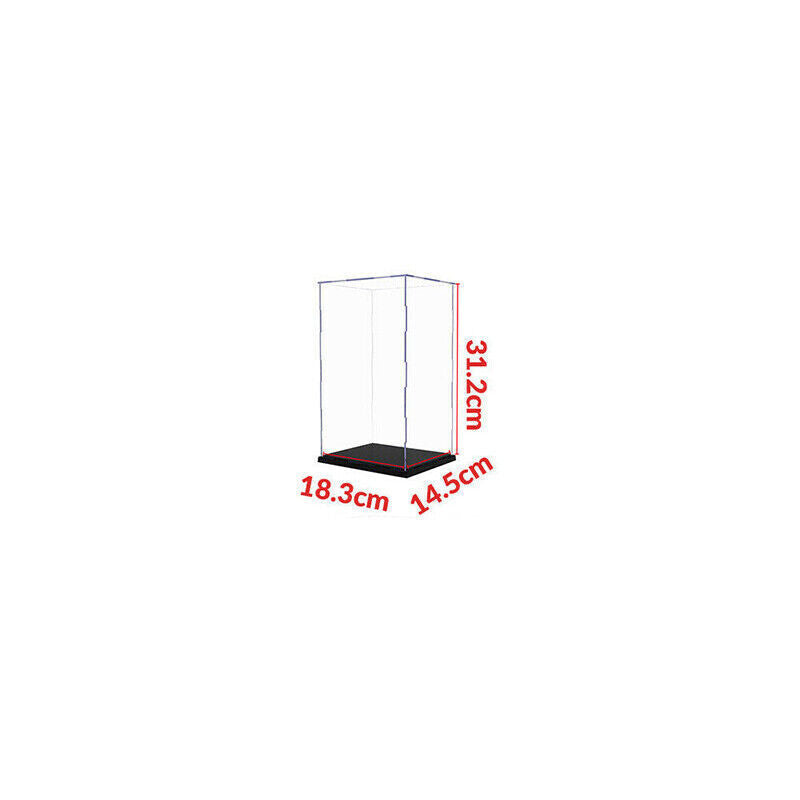 Acrylic Display Case Clear Box Dustproof Self-Install 40cm