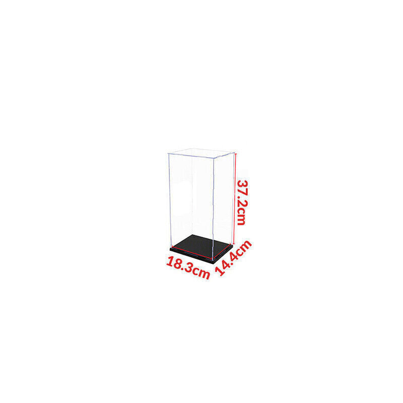Acrylic Display Case Clear Box Dustproof Self-Install 40cm