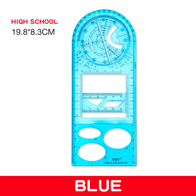 Multifunctional Geometric Ruler Student Mathematics Drawing Tools