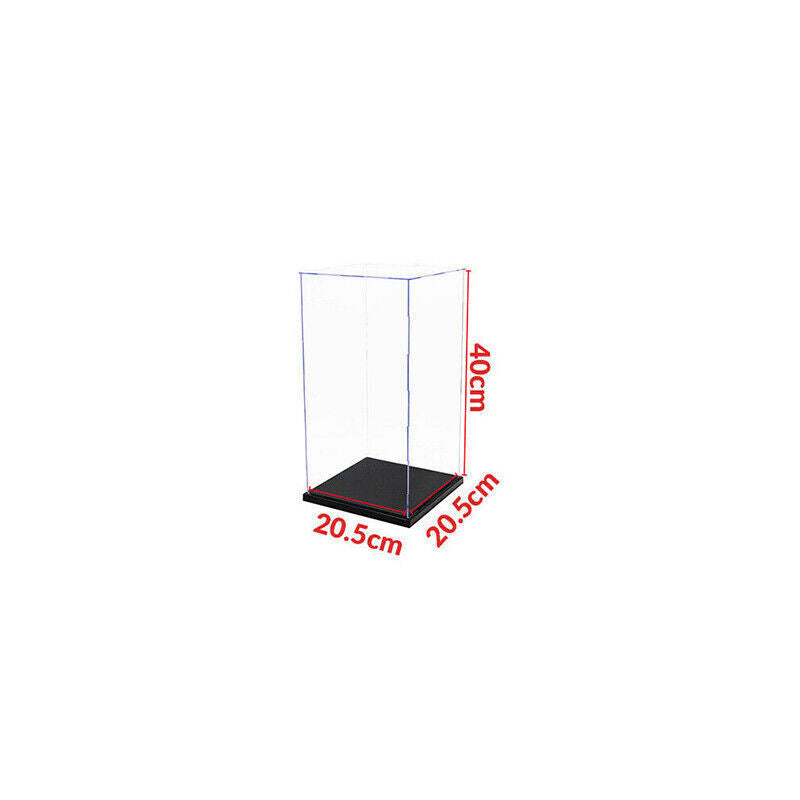 Acrylic Display Case Clear Box Dustproof Self-Install 40cm