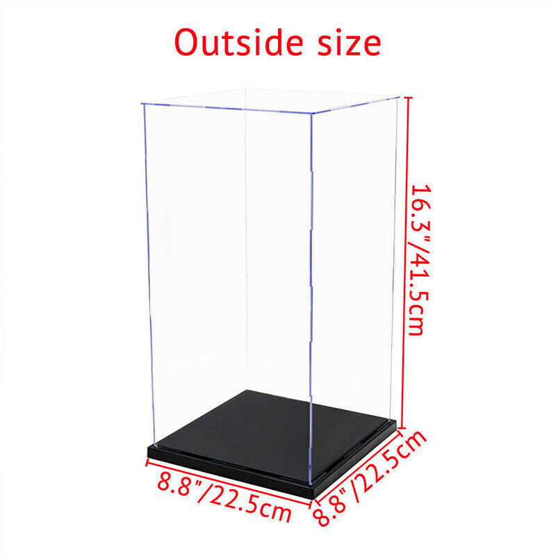Acrylic Display Case Clear Box Dustproof Self-Install 40cm