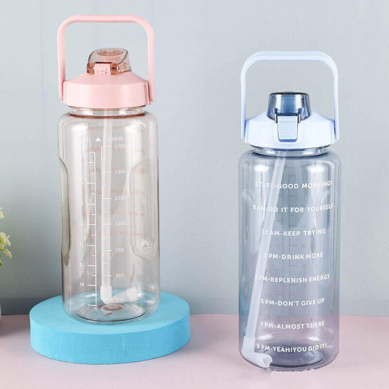 2L Motivational Water Bottle with Time Markings