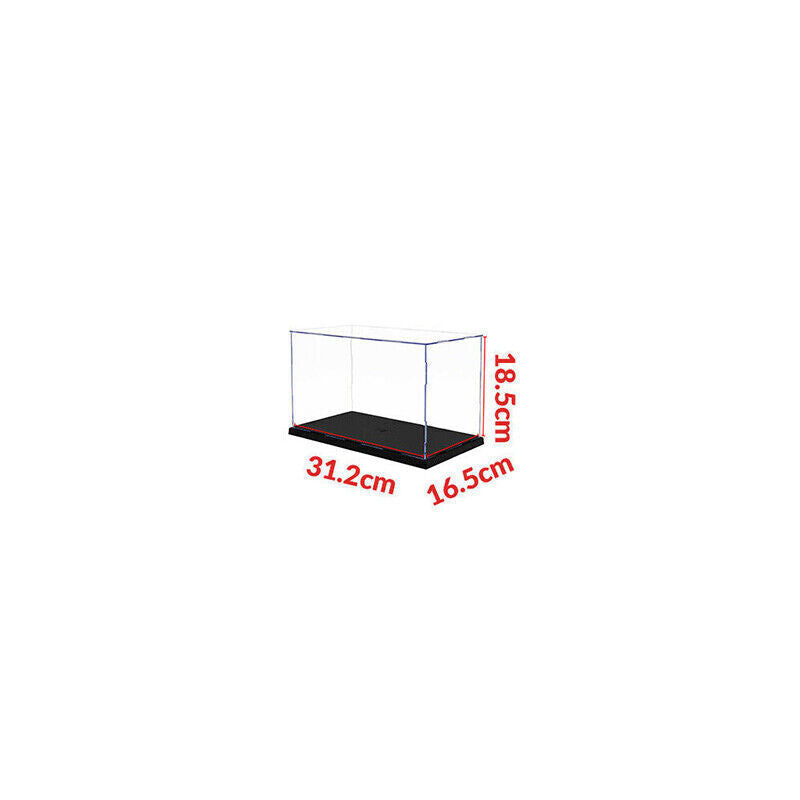 Acrylic Display Case Clear Box Dustproof Self-Install 40cm