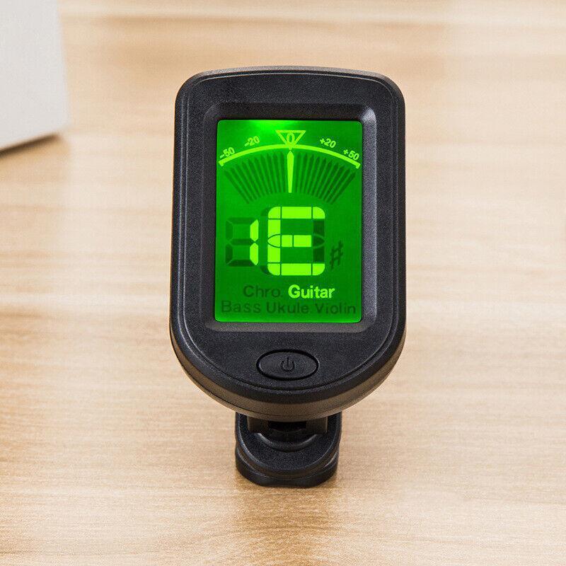 Multi-Function Clip Tuner with LCD for Guitar Bass