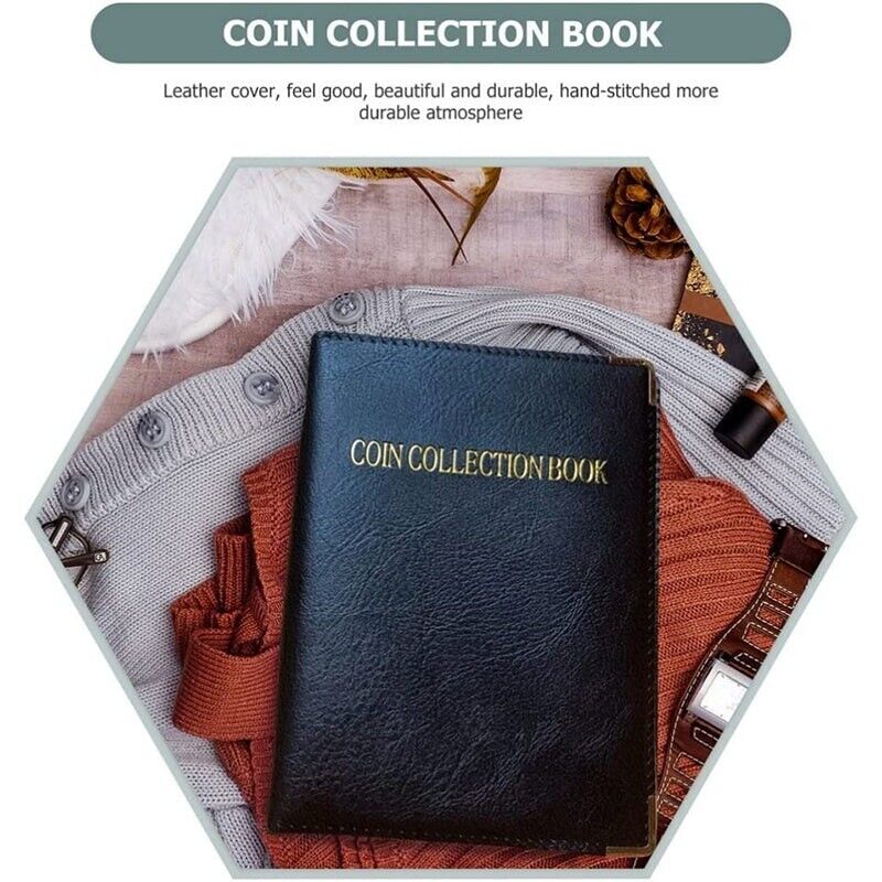 480 Pocket Coin Collection Album Book with Clear Storage Pages