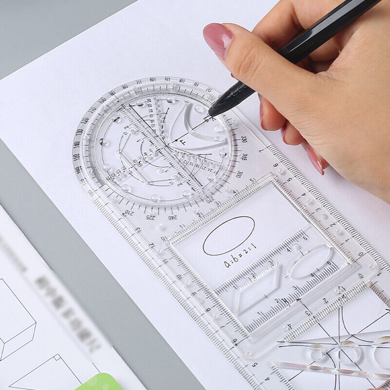 Multifunctional Geometric Ruler Student Mathematics Drawing Tools