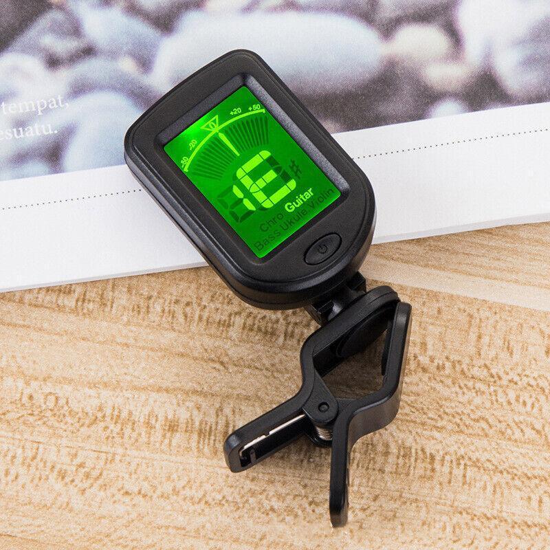 Multi-Function Clip Tuner with LCD for Guitar Bass