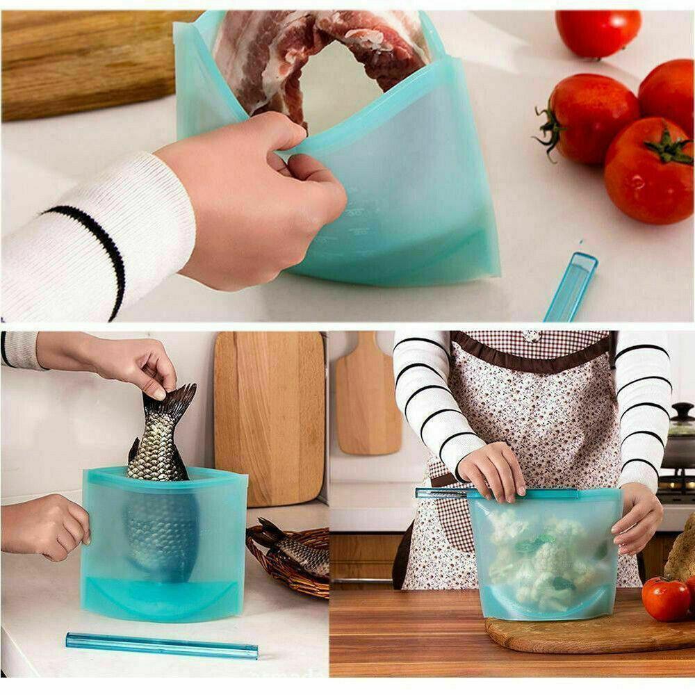 Reusable Silicone Food Storage Bags Vacuum Seal