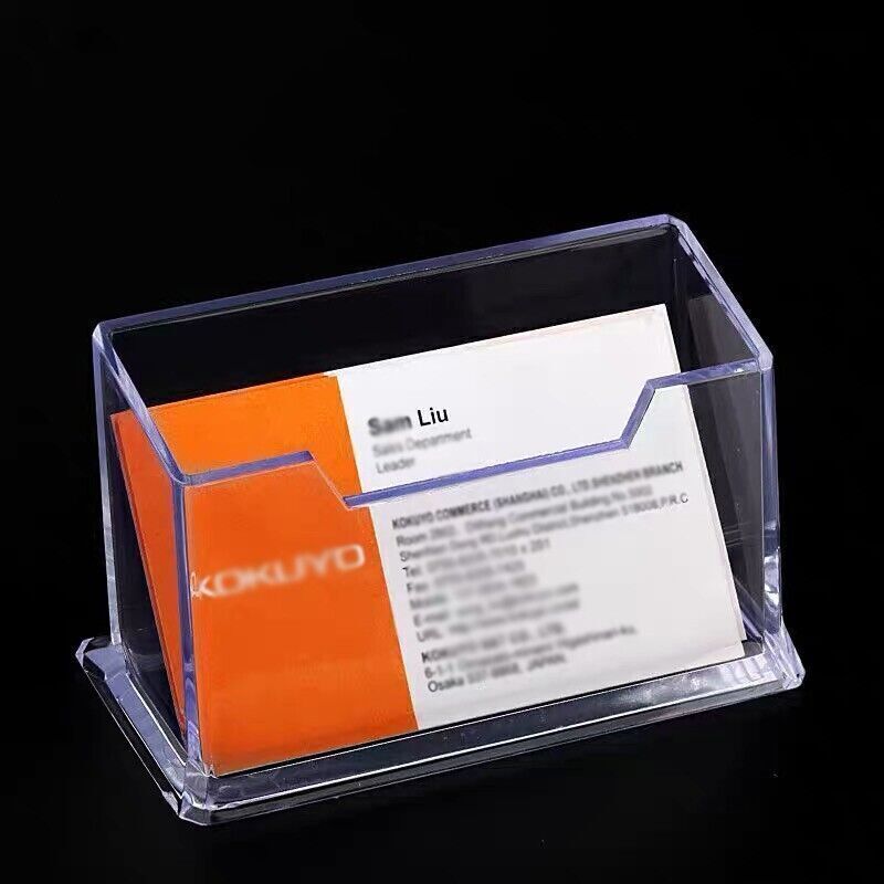 10PCS Clear Desktop Business Card Holder Acrylic Display Stand