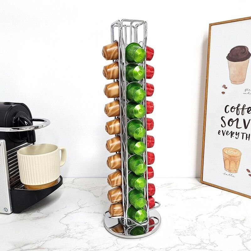 Nespresso Capsule Stand 360 Rotating Holds 40 Pods