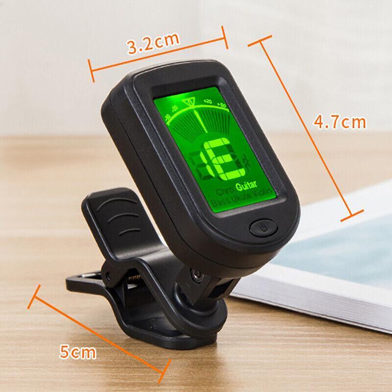 Multi-Function Clip Tuner with LCD for Guitar Bass