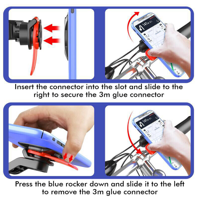 Bike Phone Holder Mount with Stick Adapter Bracket