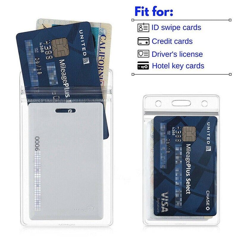 20pcs Clear ID Card Holder Pouches with Ziplock