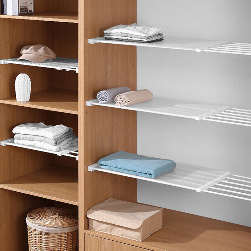 Adjustable Closet Shelf Organiser with Hanger Rod