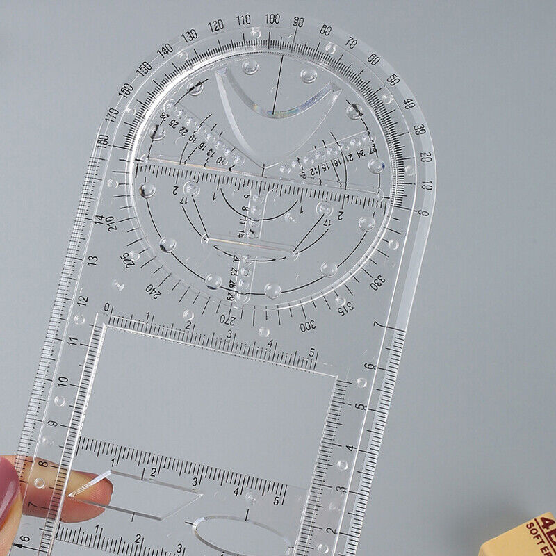 Multifunctional Geometric Ruler Student Mathematics Drawing Tools