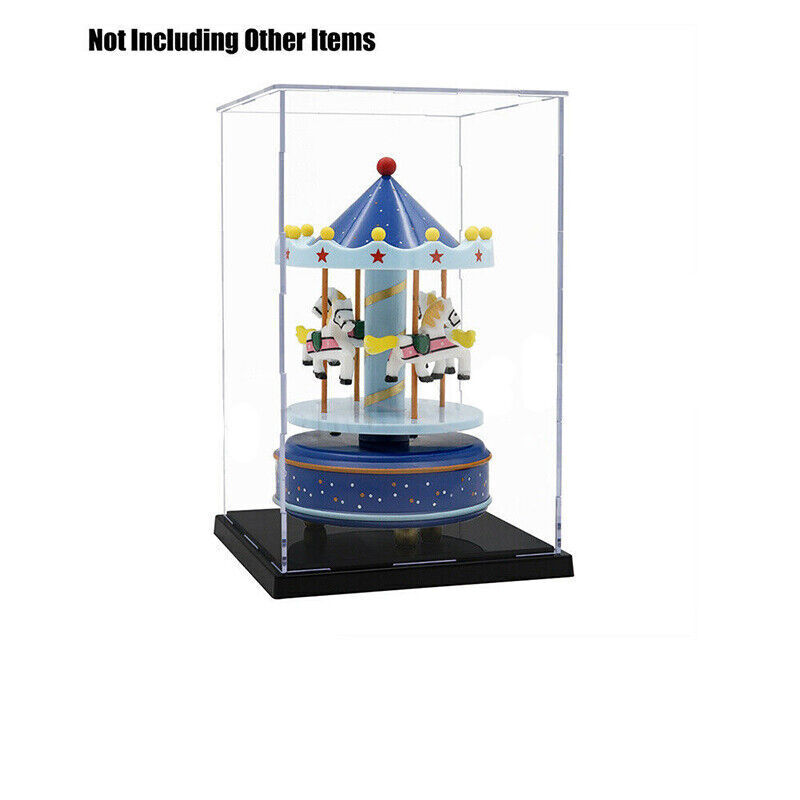 Acrylic Display Case Clear Box Dustproof Self-Install 40cm
