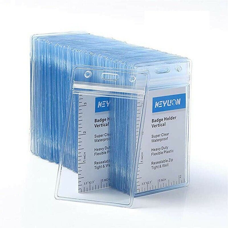 20pcs Clear ID Card Holder Pouches with Ziplock