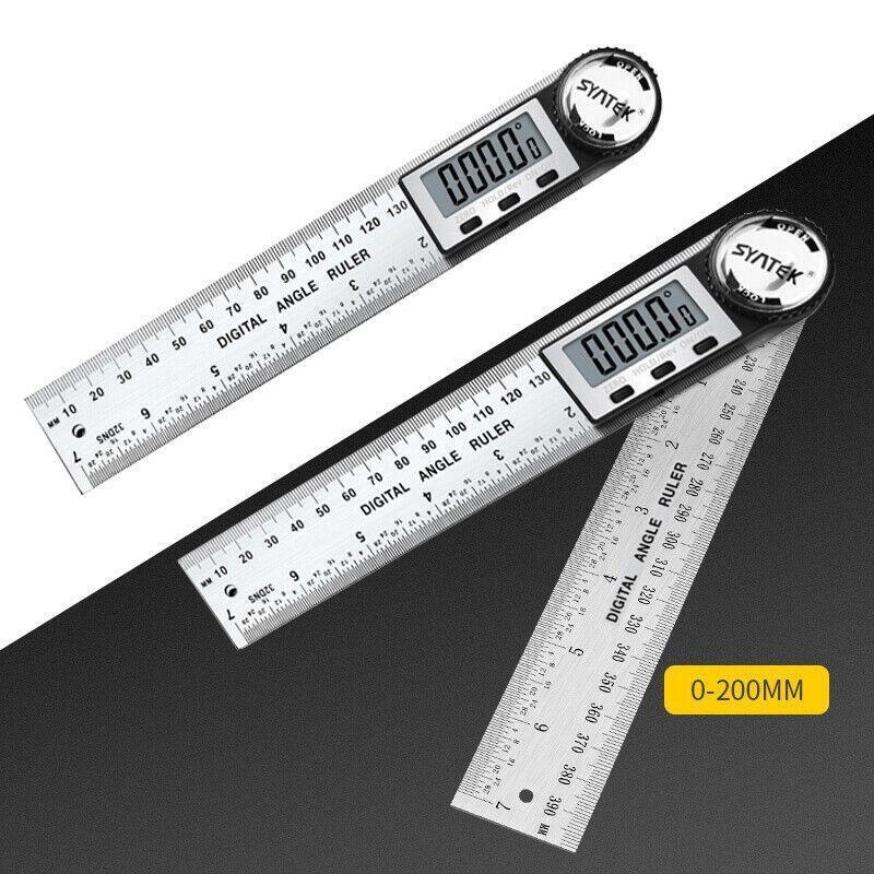 0-360° Digital Angle Finder 200mm Stainless Steel Ruler
