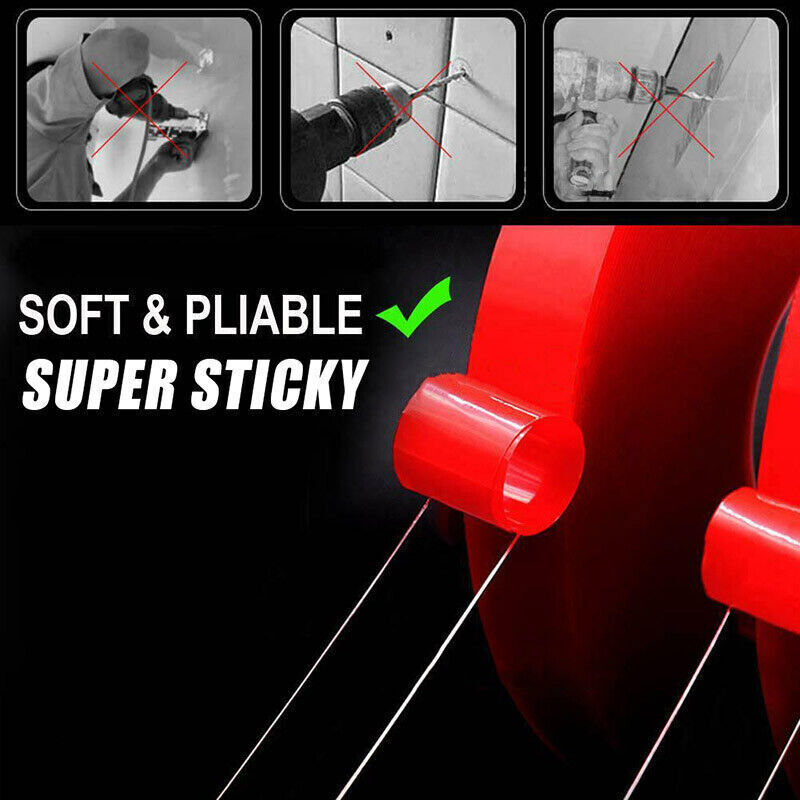 Clear Acrylic Double-Sided Mounting Tape Strong Gel 3m