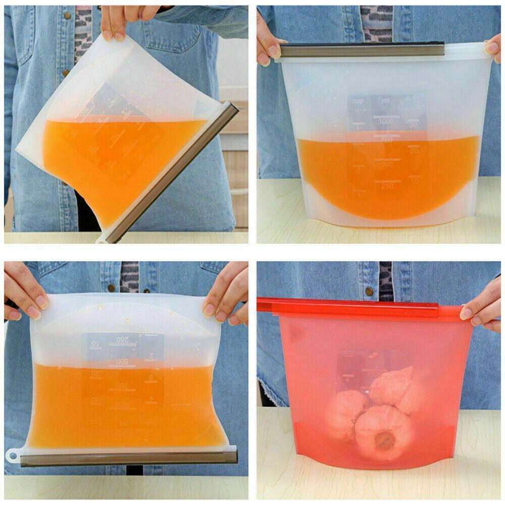 Reusable Silicone Food Storage Bags Vacuum Seal