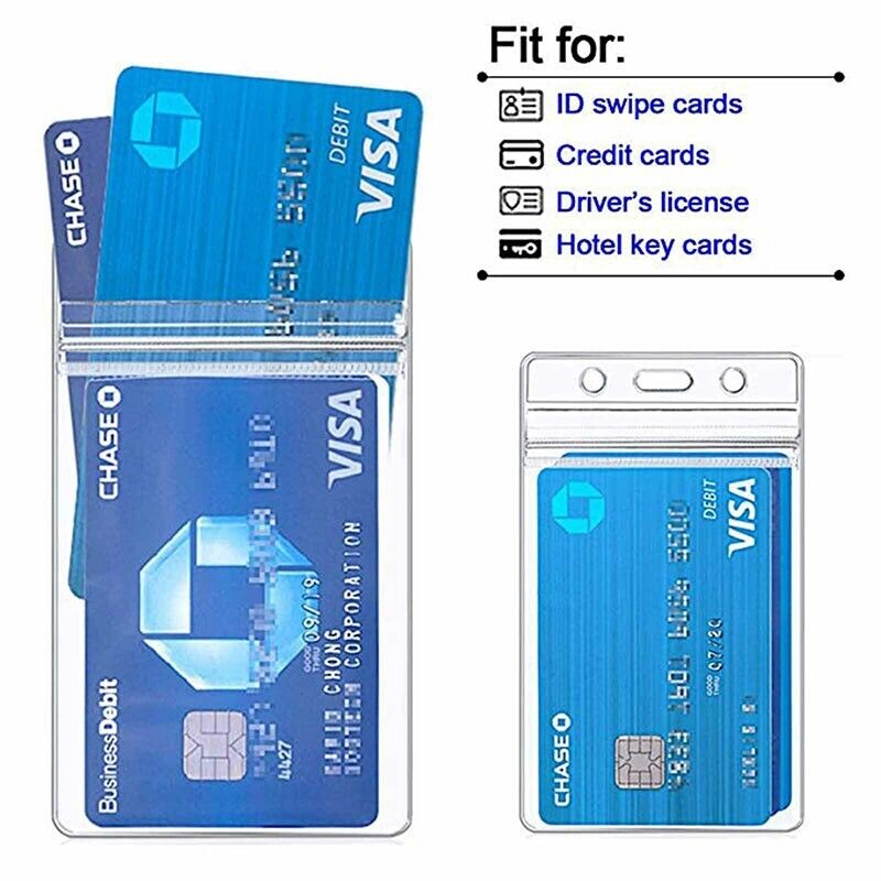 20pcs Clear ID Card Holder Pouches with Ziplock