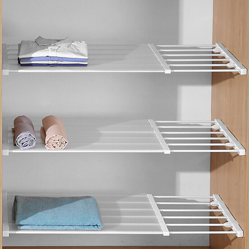 Adjustable Closet Shelf Organiser with Hanger Rod