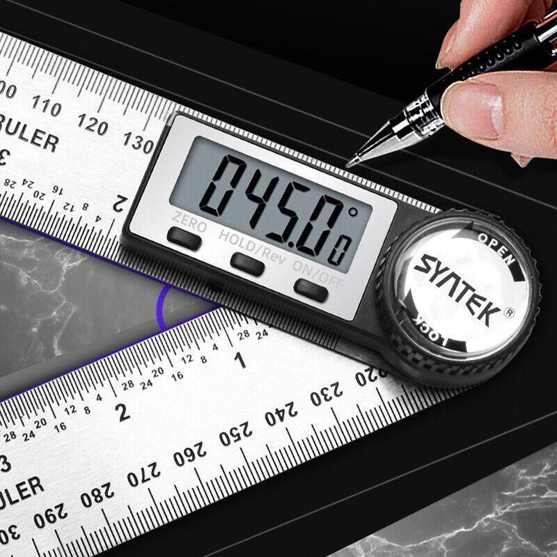 0-360° Digital Angle Finder 200mm Stainless Steel Ruler