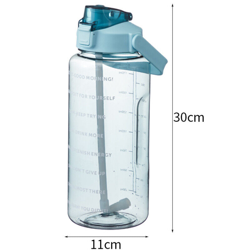 2L Motivational Water Bottle with Time Markings