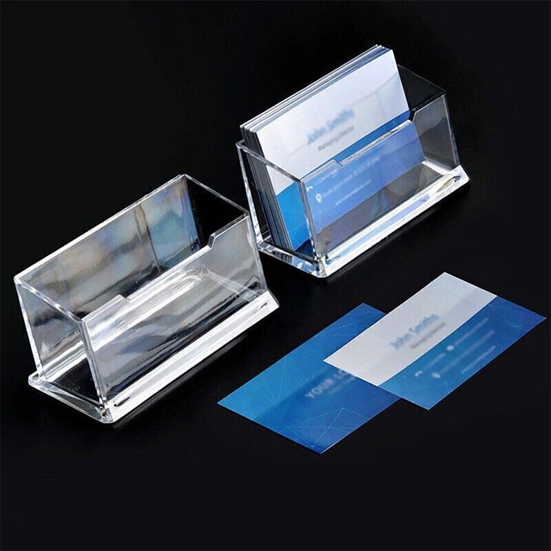 10PCS Clear Desktop Business Card Holder Acrylic Display Stand