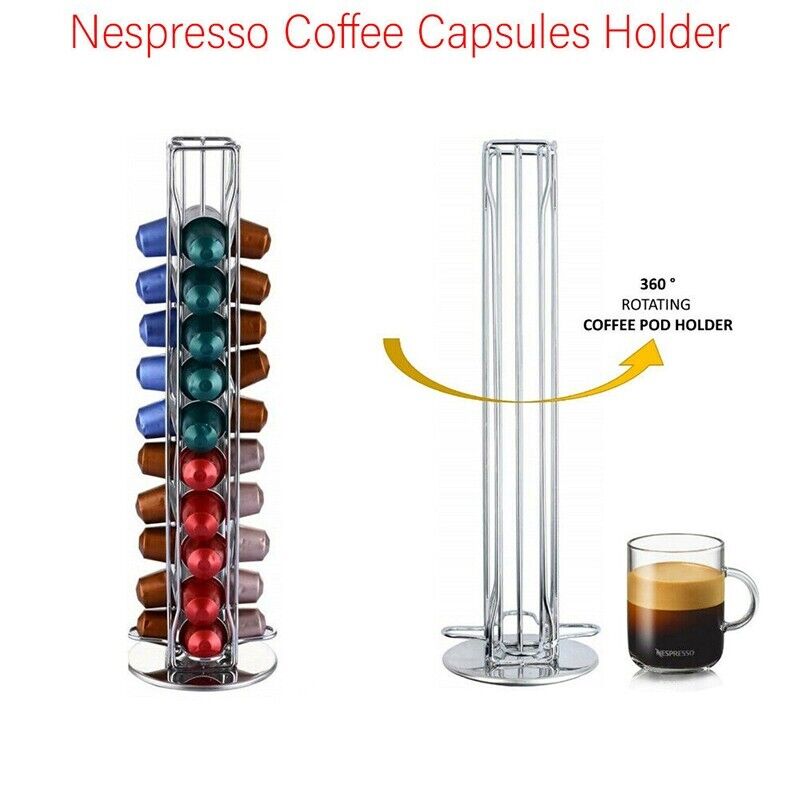 Nespresso Capsule Stand 360 Rotating Holds 40 Pods