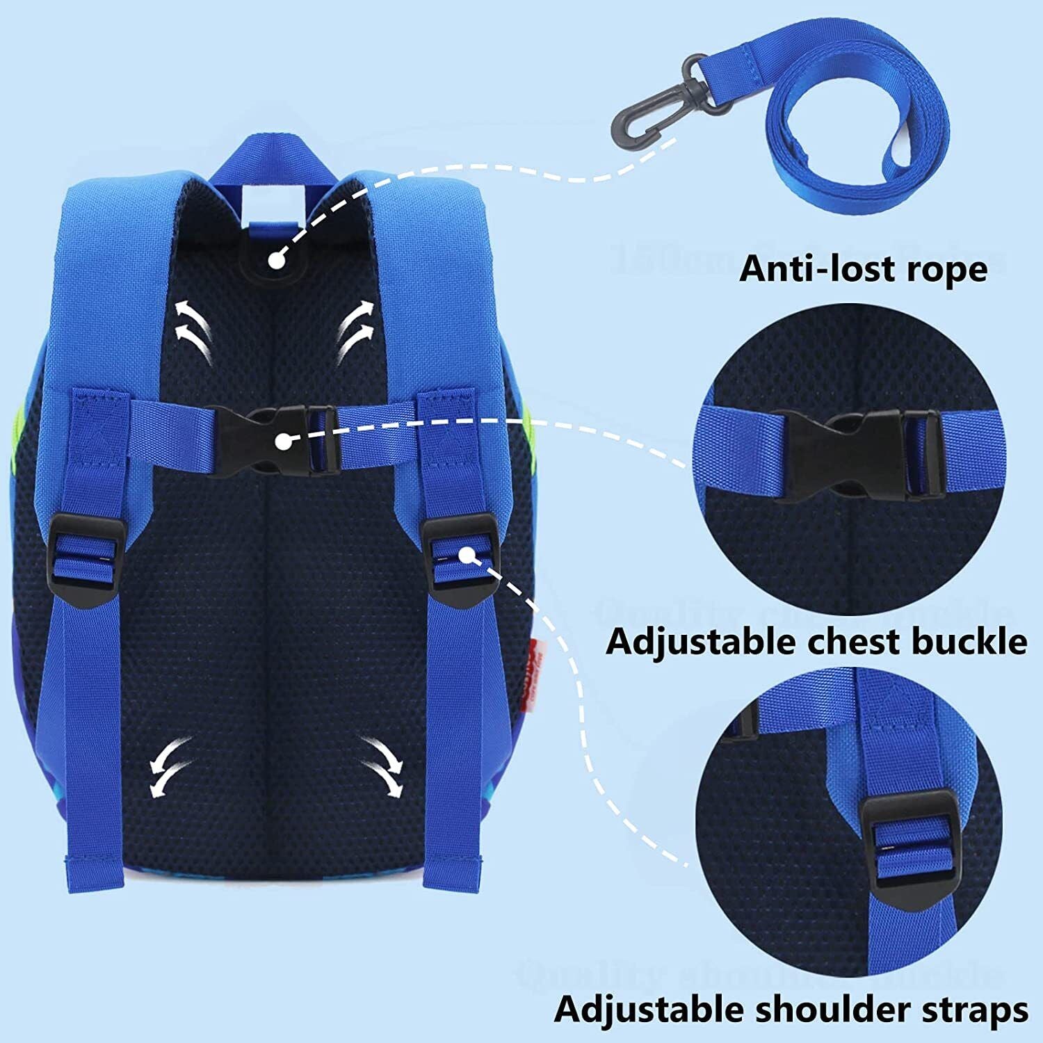 Kids Safety Harness Dinosaur Backpack with Leash