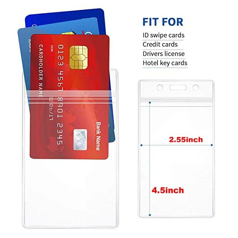 20pcs Clear ID Card Holder Pouches with Ziplock