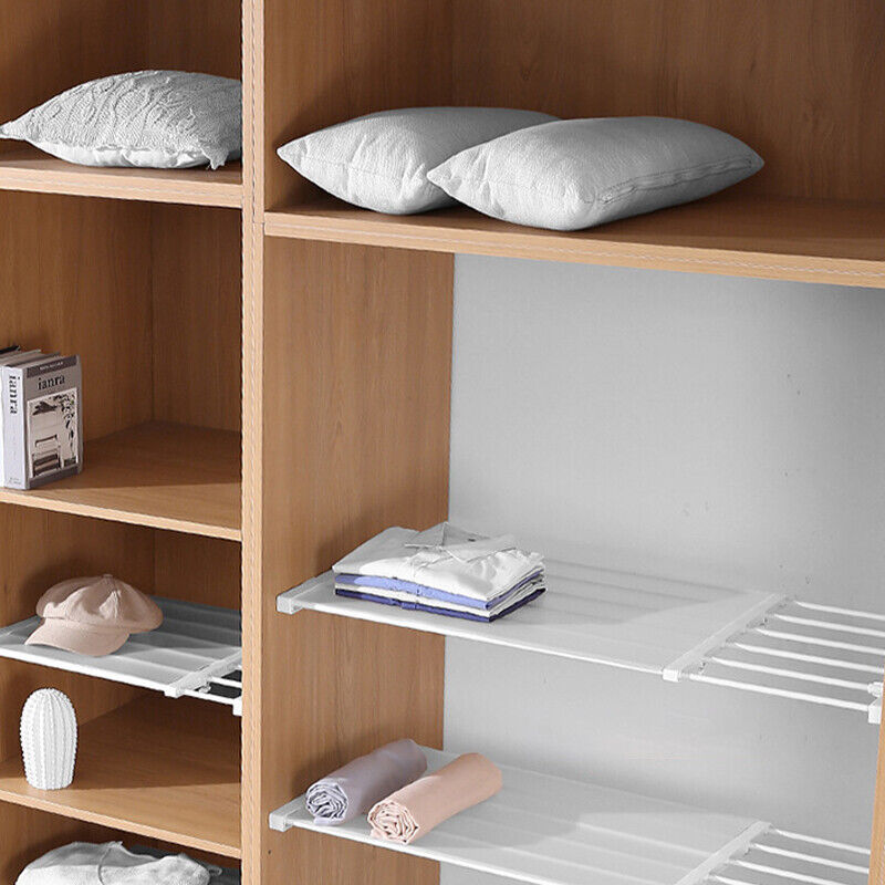 Adjustable Closet Shelf Organiser with Hanger Rod